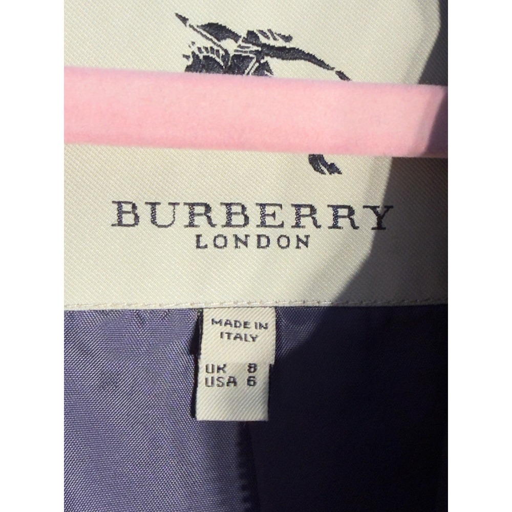 Burberry London Metallic Purple Nylon Trench Coat Jacket Made in Italy Size 6 - Picture 7 of 16